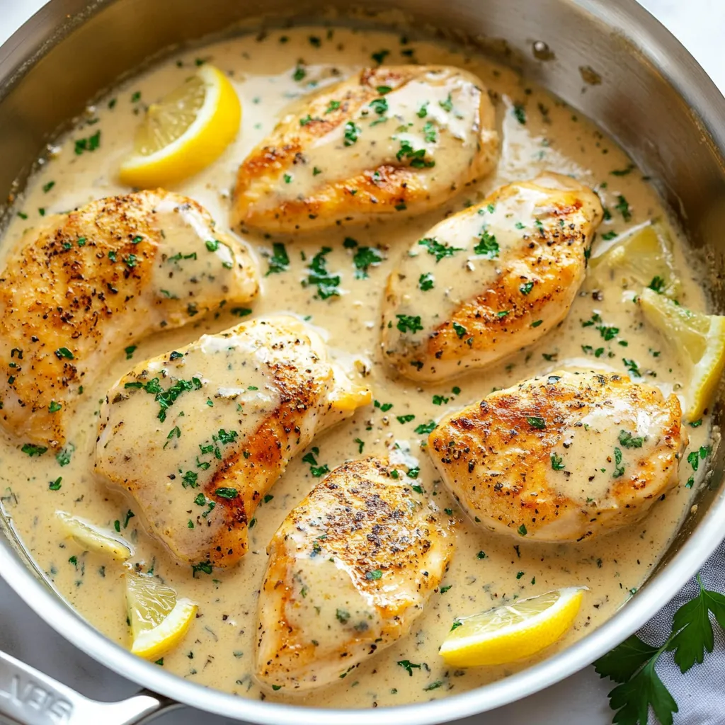 A pan of garlic Parmesan chicken.