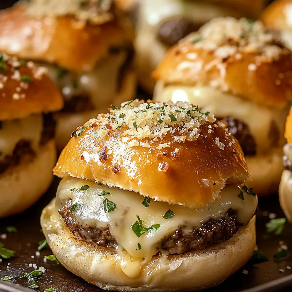 Garlic Parmesan cheeseburger bombs.