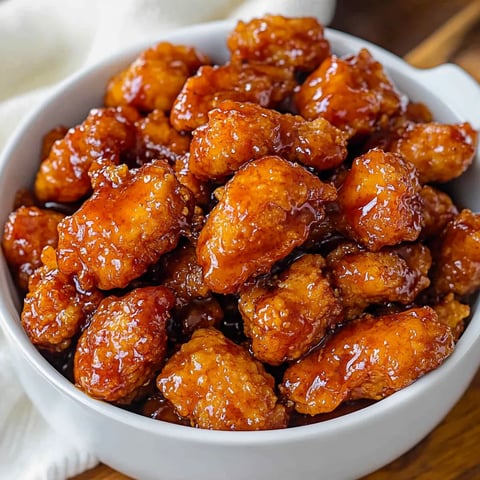 A bowl of orange chicken with a white napkin.