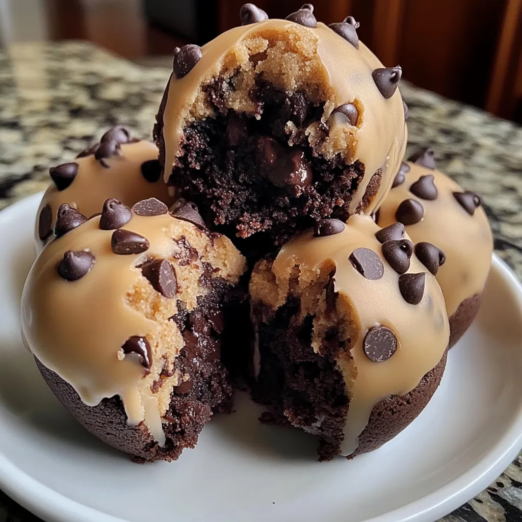 Chocolate chip cookie dough brownie bombs.