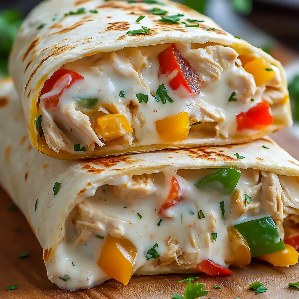Two chicken bell pepper ranch burritos.