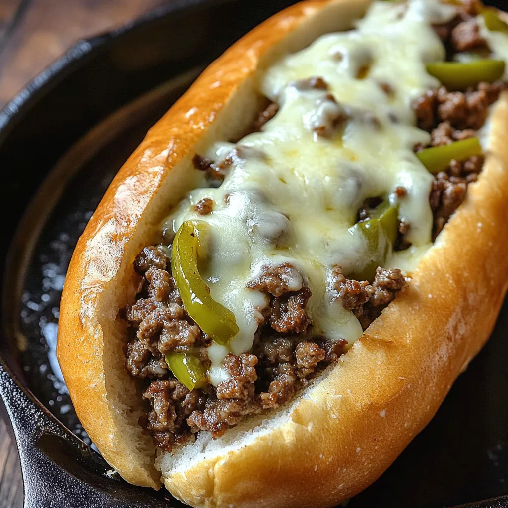 A sloppy joe sandwich with cheese on top.