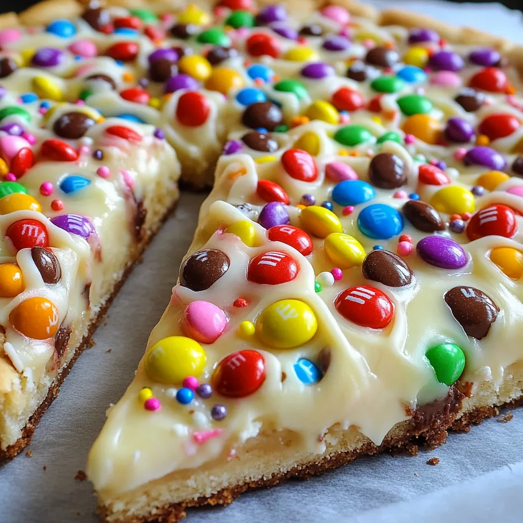 A slice of white chocolate brownie pizza.