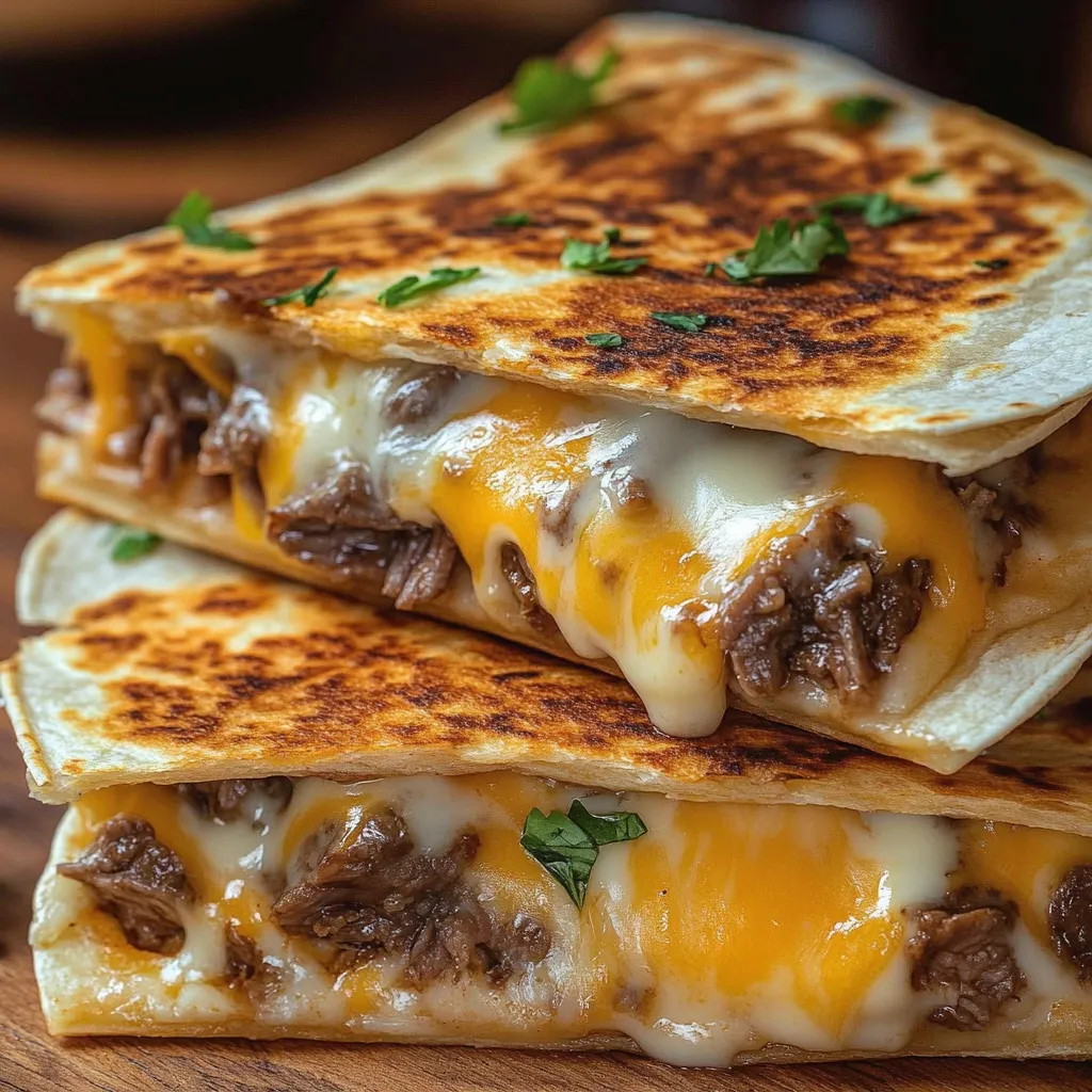 A close up of a Taco Bell Steak Quesadilla.