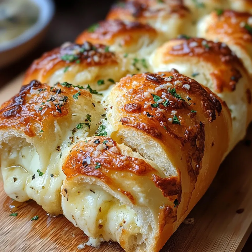 A swirled garlic herb and cheese bread.