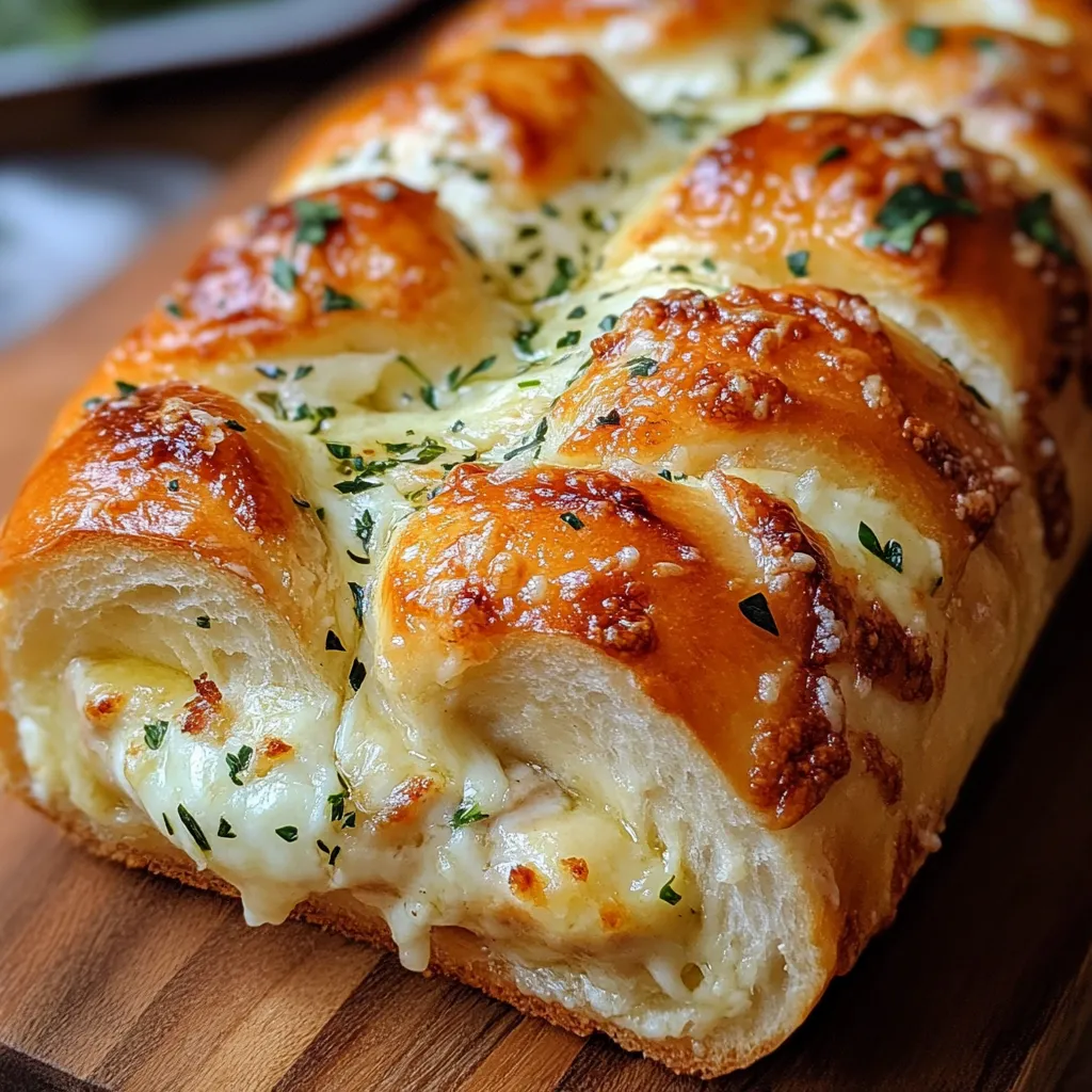 A swirled garlic herb and cheese bread.