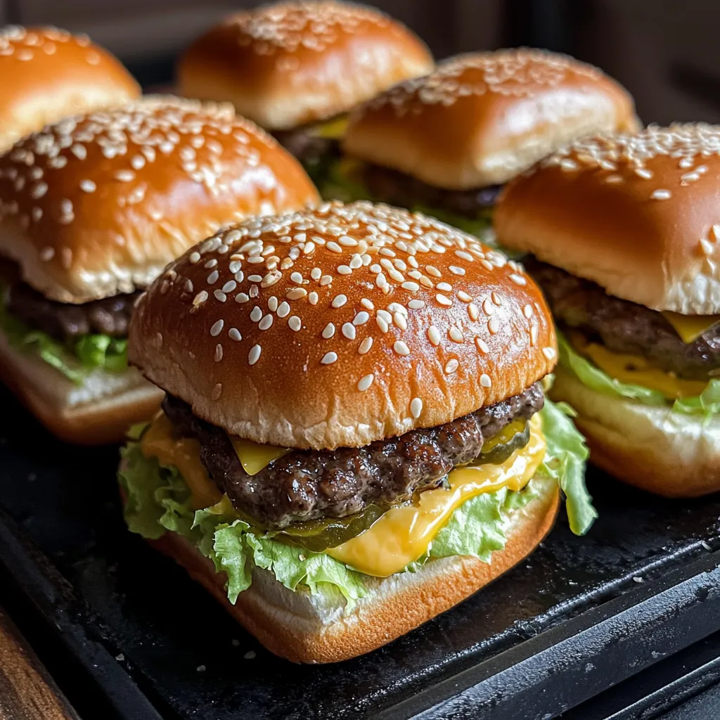 Mini Big Mac Cheeseburgers.
