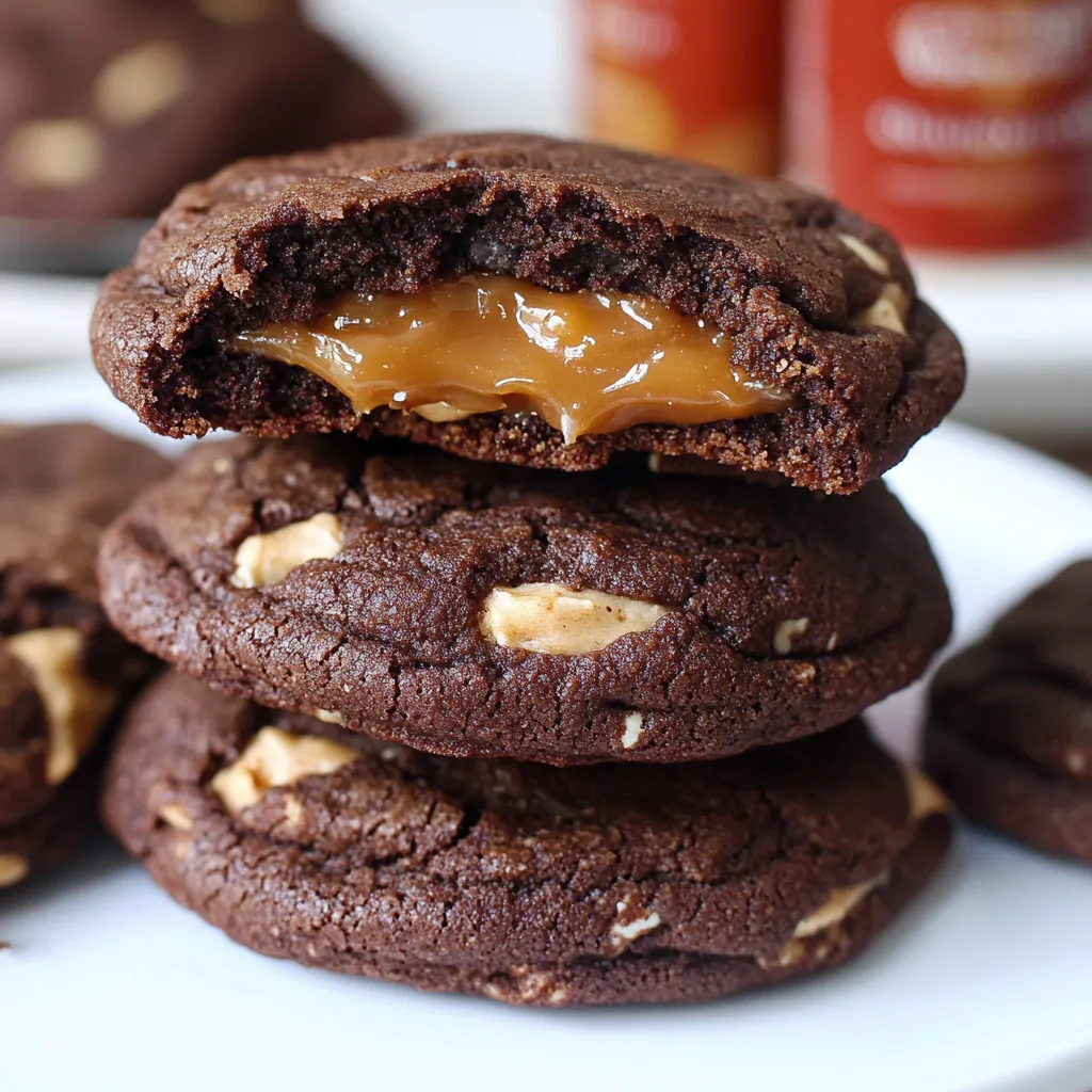Biscoff Stuffed Cookies on a plate.