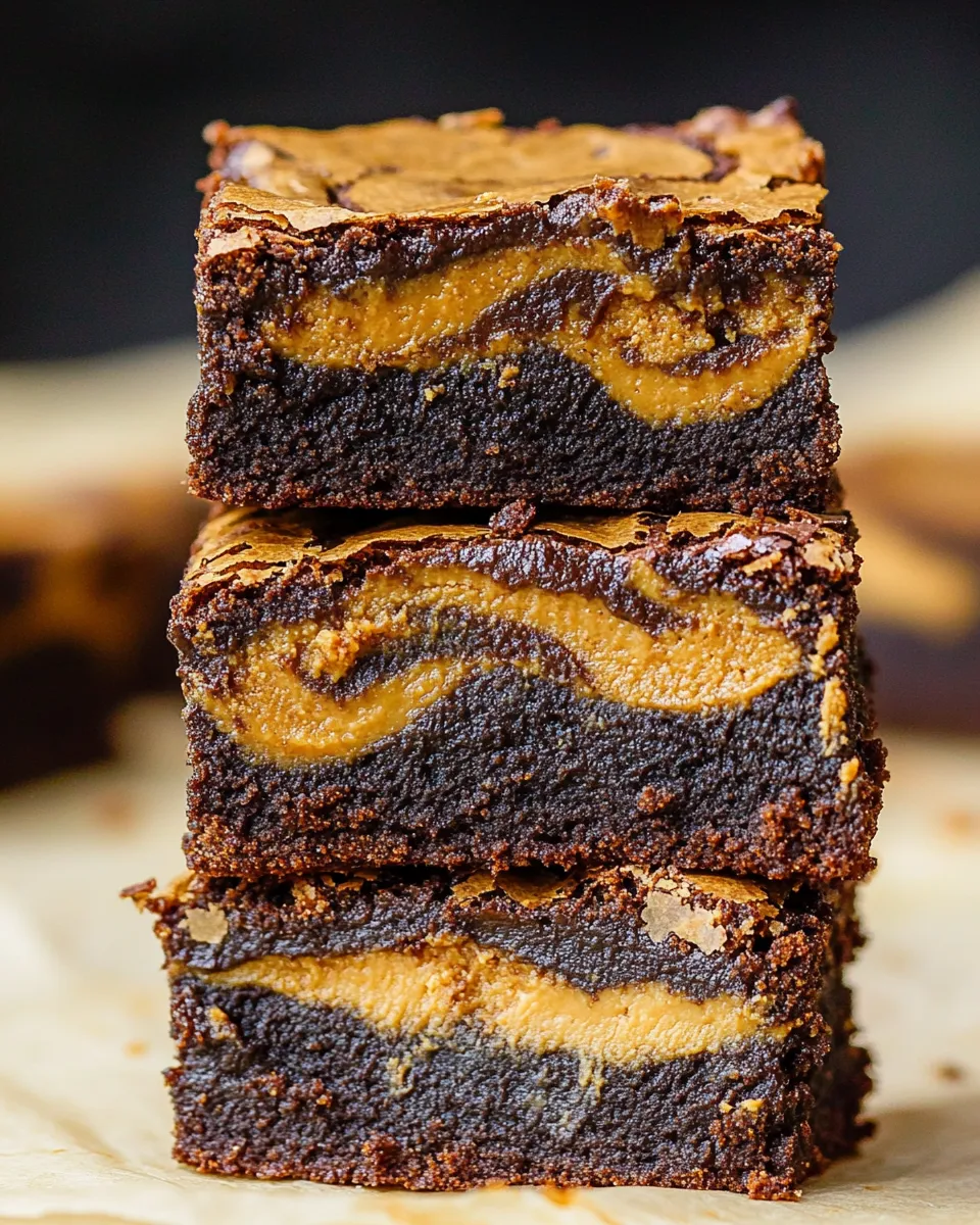 Three layers of Biscoff Brownies.