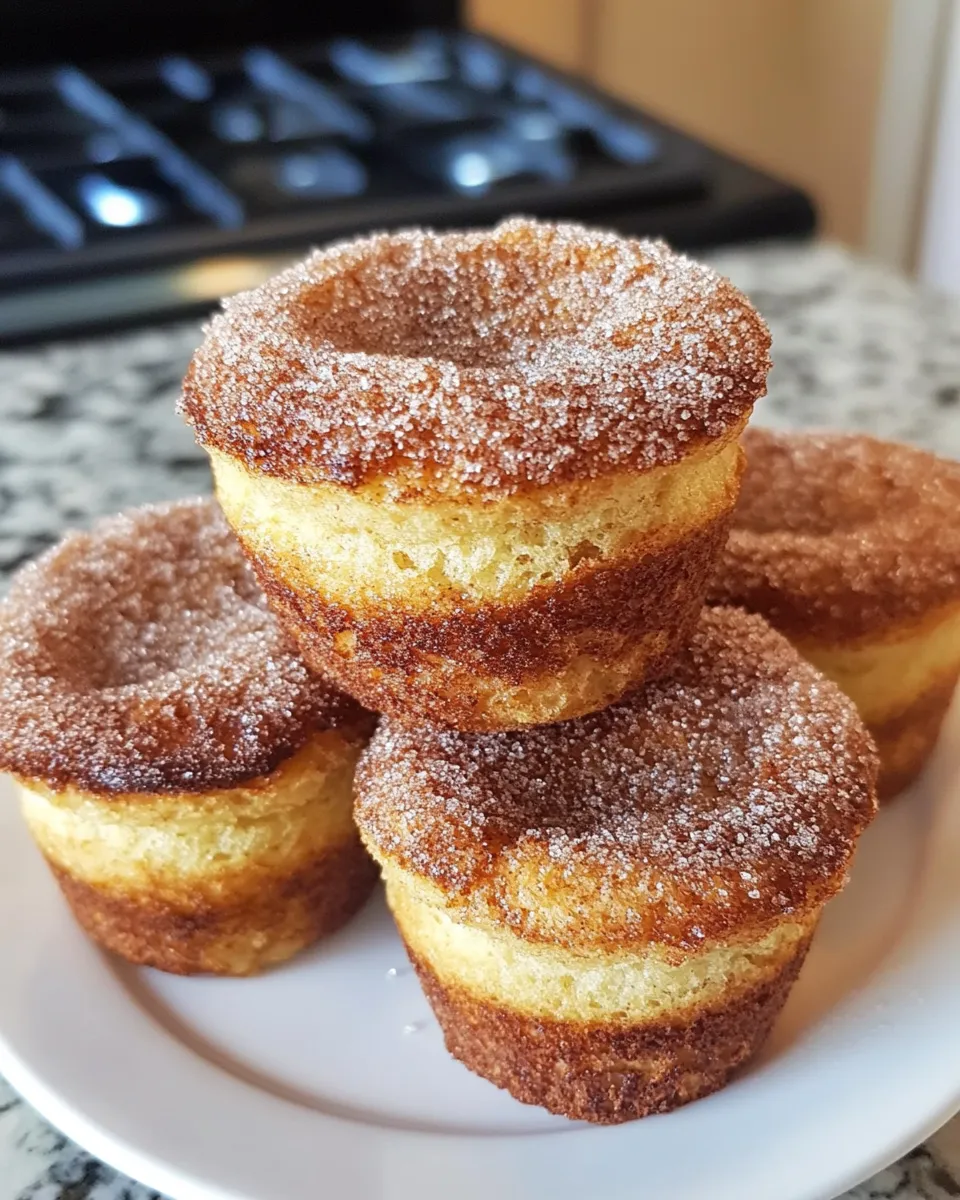 A stack of cinnamon sugar French toast muffins.