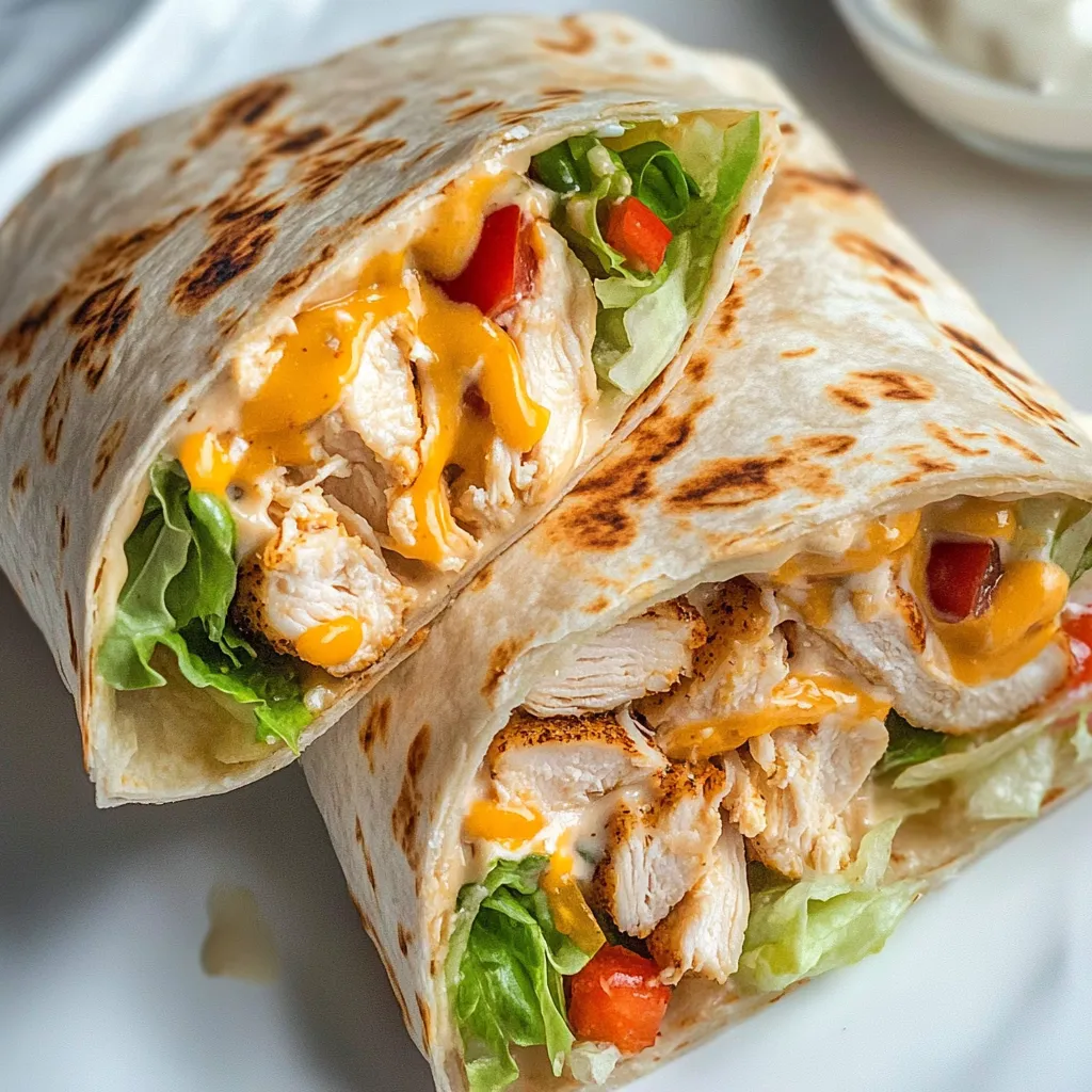 A burrito with chicken and lettuce.