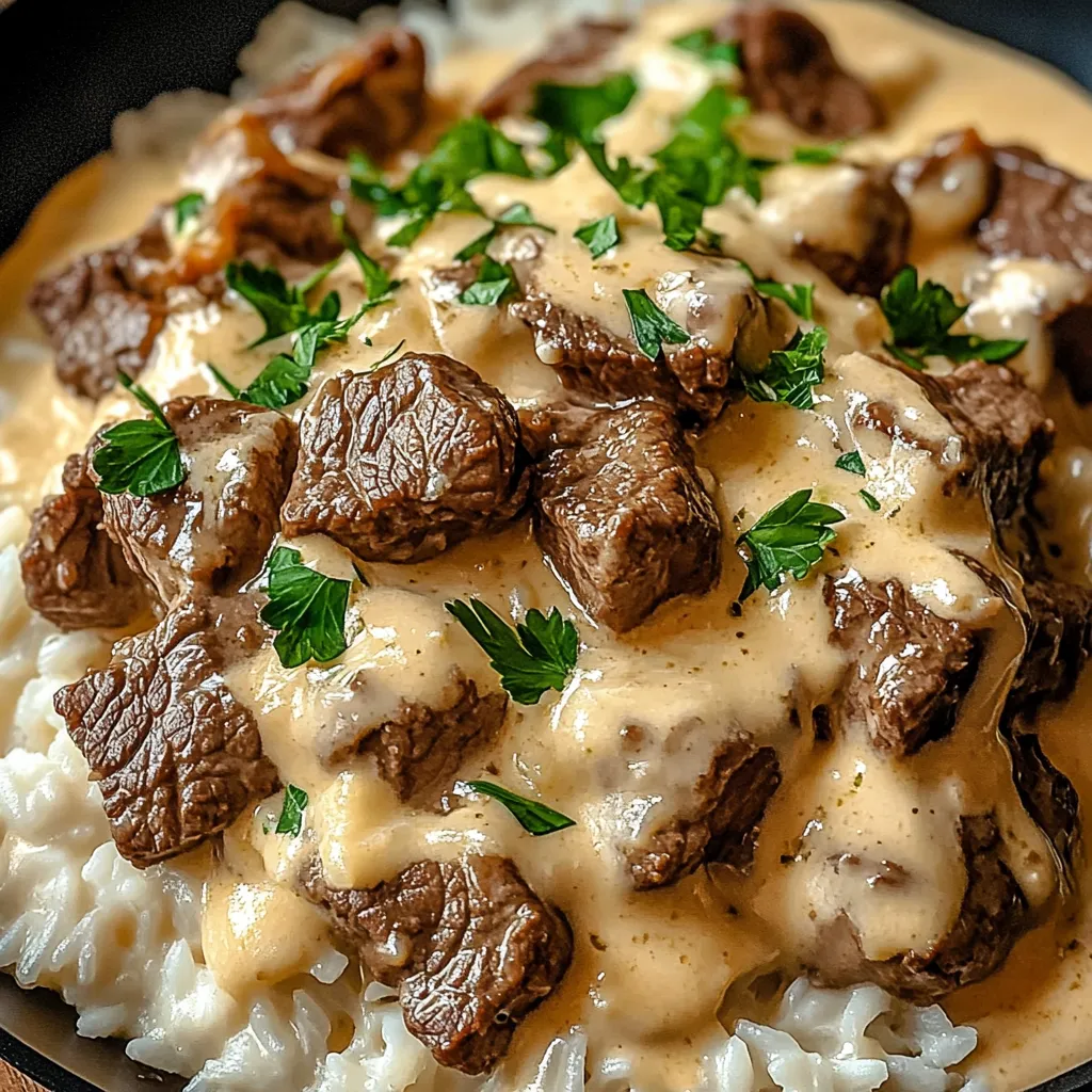 A bowl of steak and queso rice.