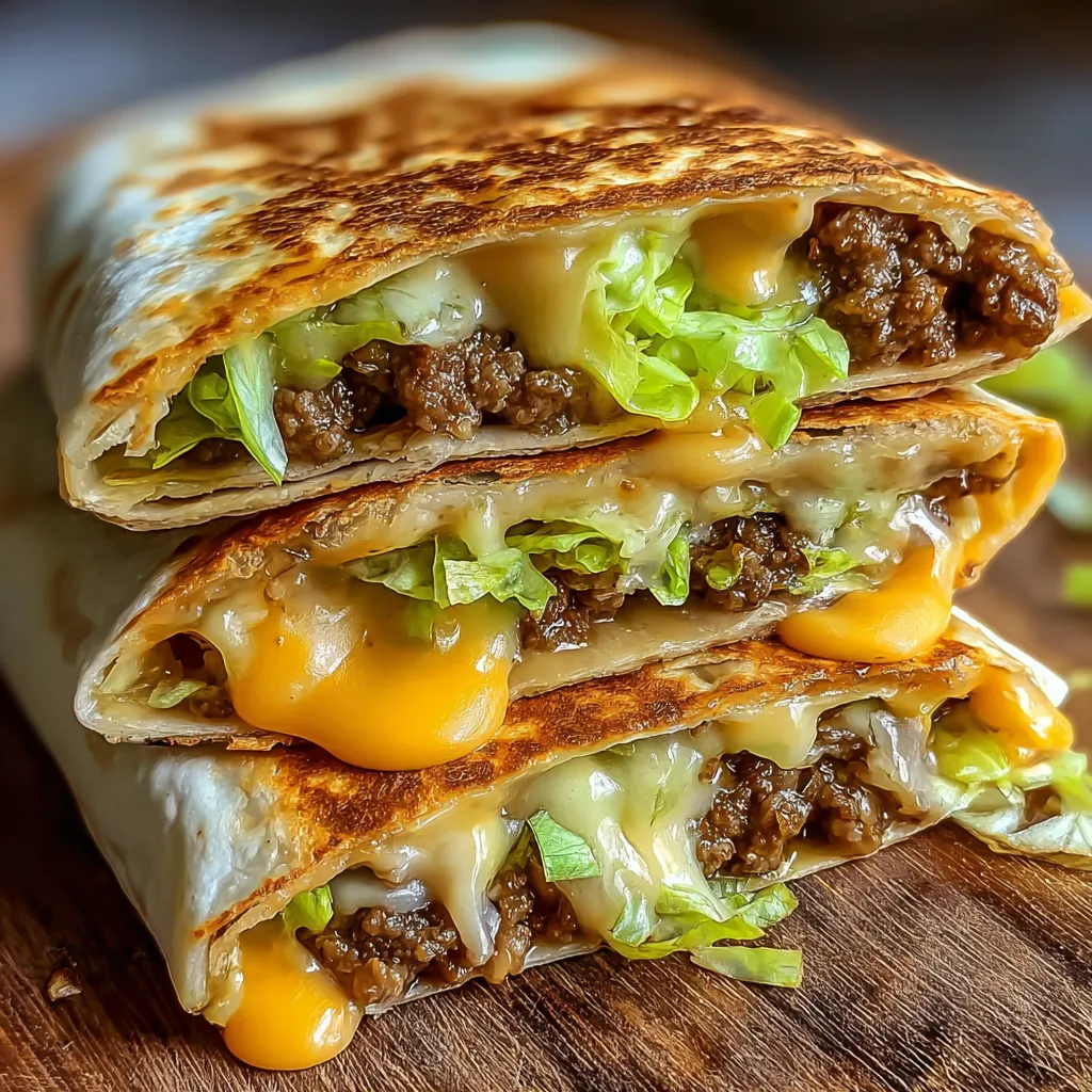 A stack of three Big Mac wraps.