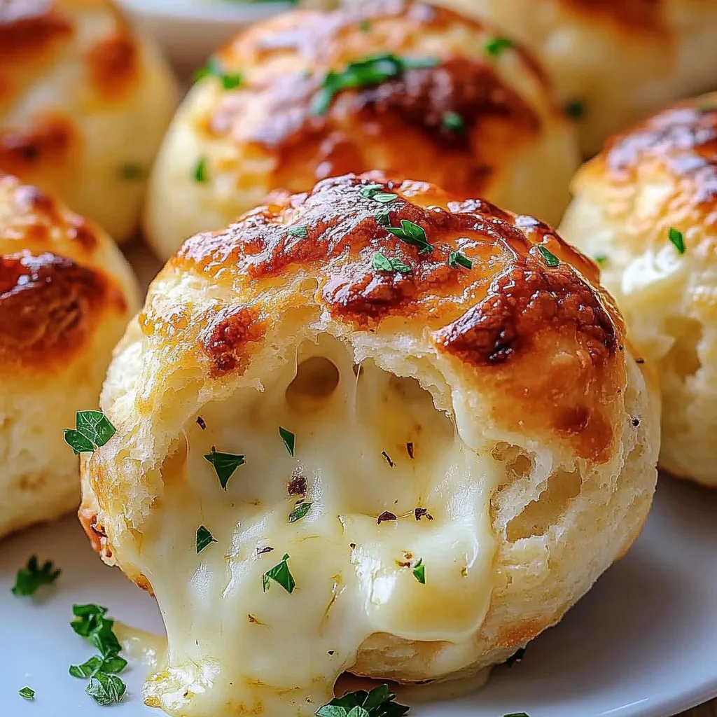 A plate of garlic butter cheese bombs.