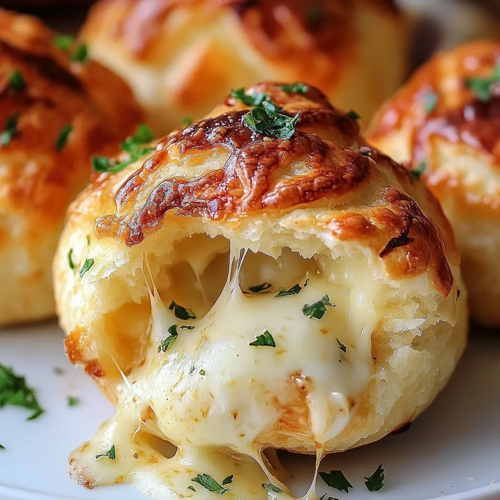 A plate of garlic butter cheese bombs.