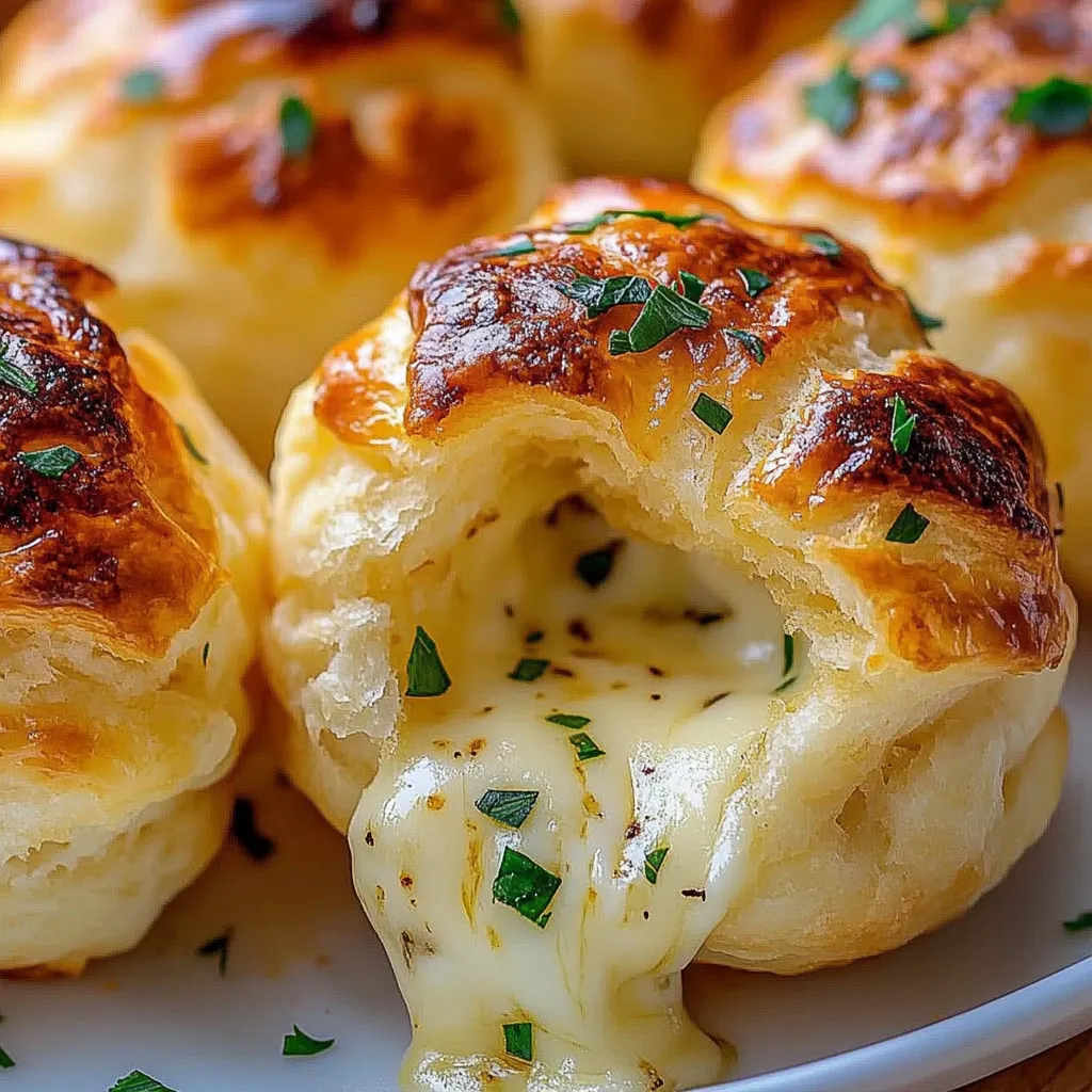 A plate of garlic butter cheese bombs.