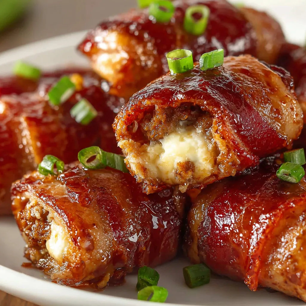 Bacon wrapped around a sausage.