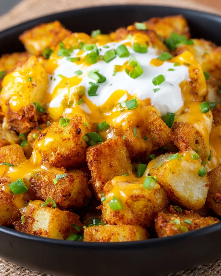 A bowl of taco bell potato bites copycat.