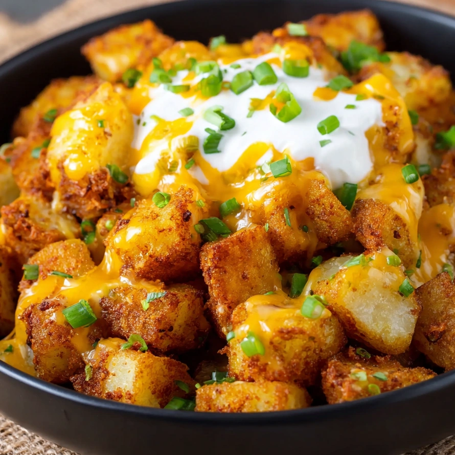 A bowl of taco bell potato bites copycat.