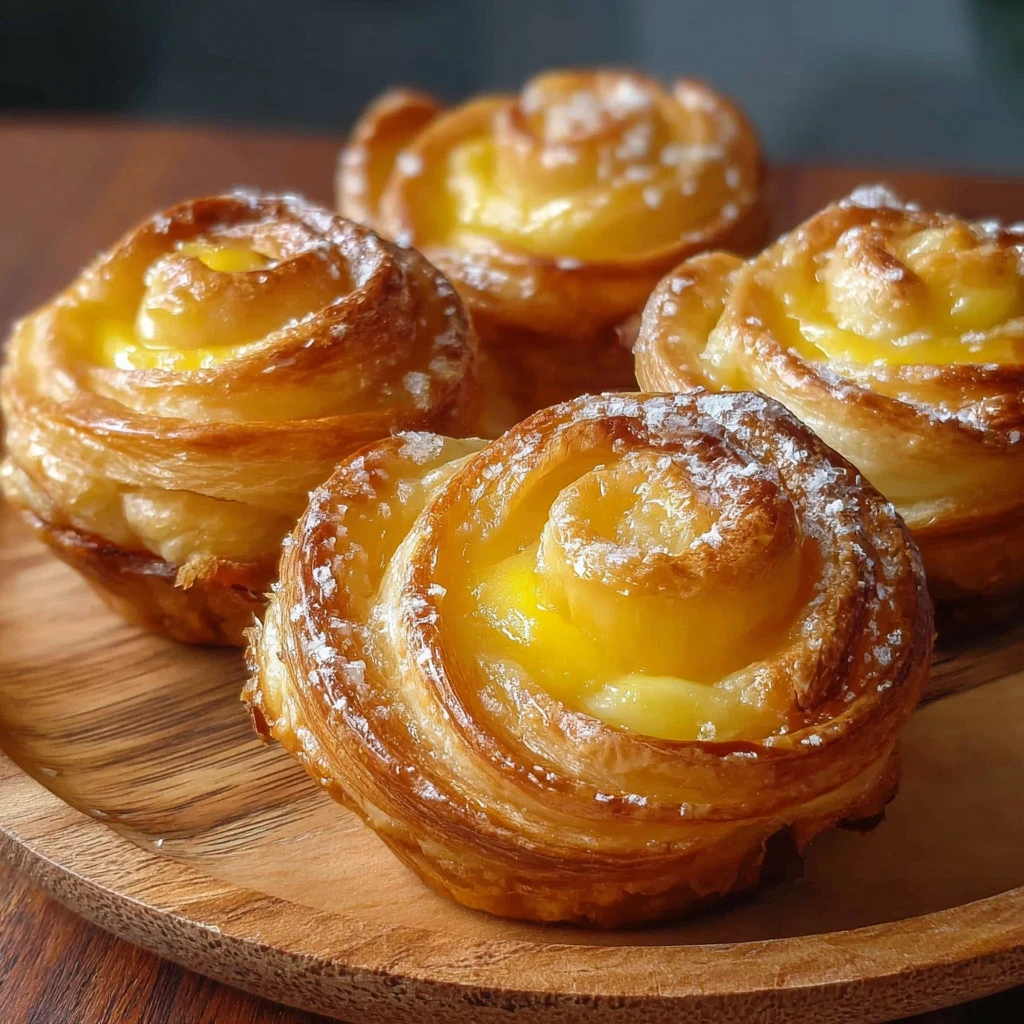 Peach Cheesecake Cobbler Rolls on a wooden platter.