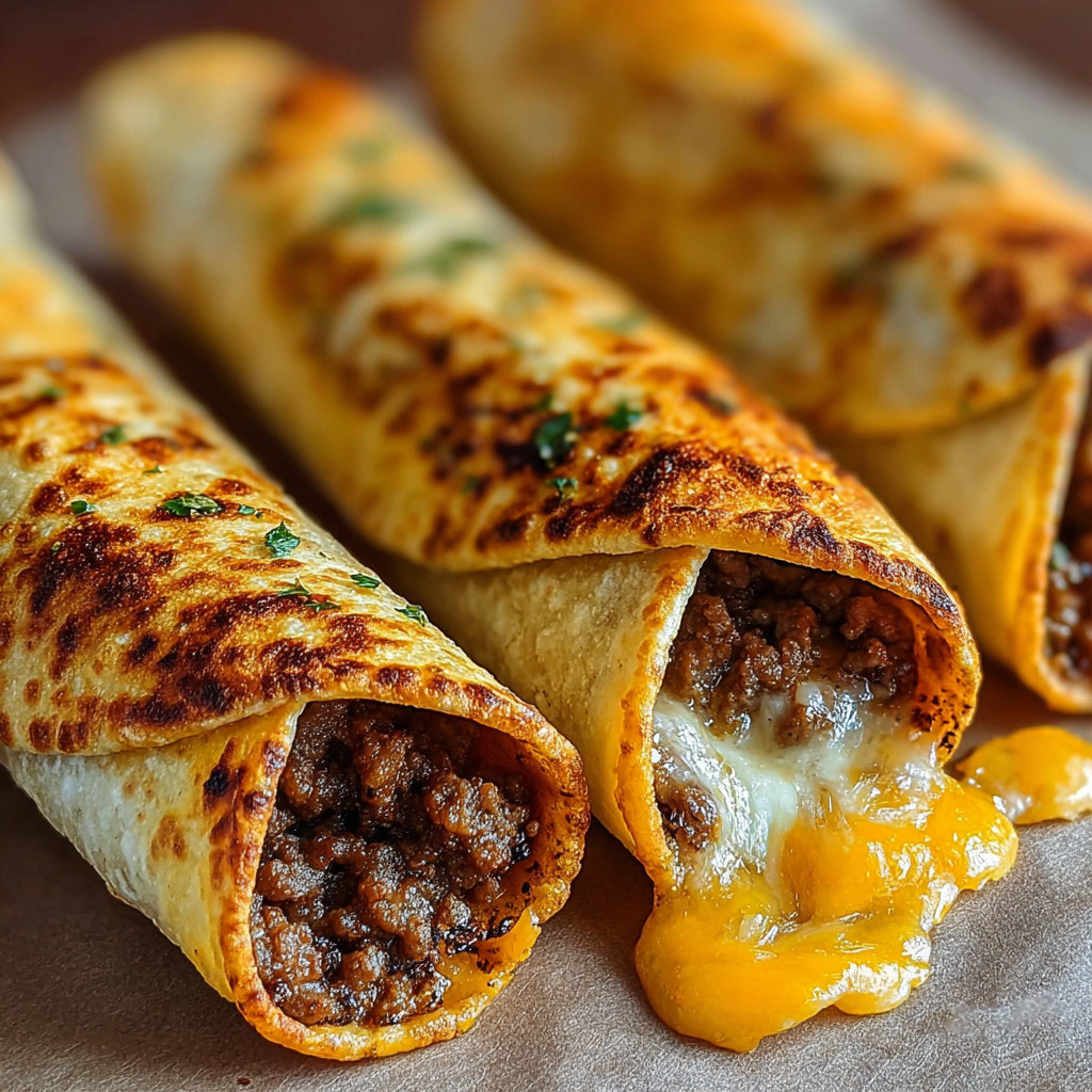 Garlic butter beef rollups on a table.