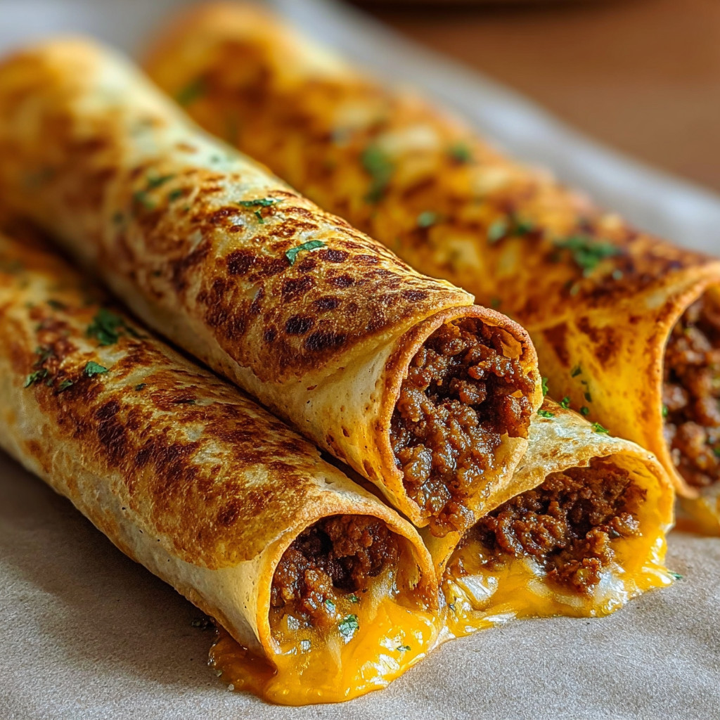 Garlic butter beef rollups on a table.