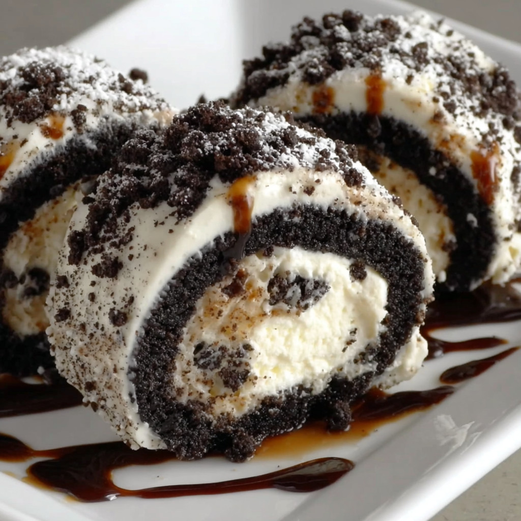 A plate of Oreo Sweet Sushi Rolls Treat.