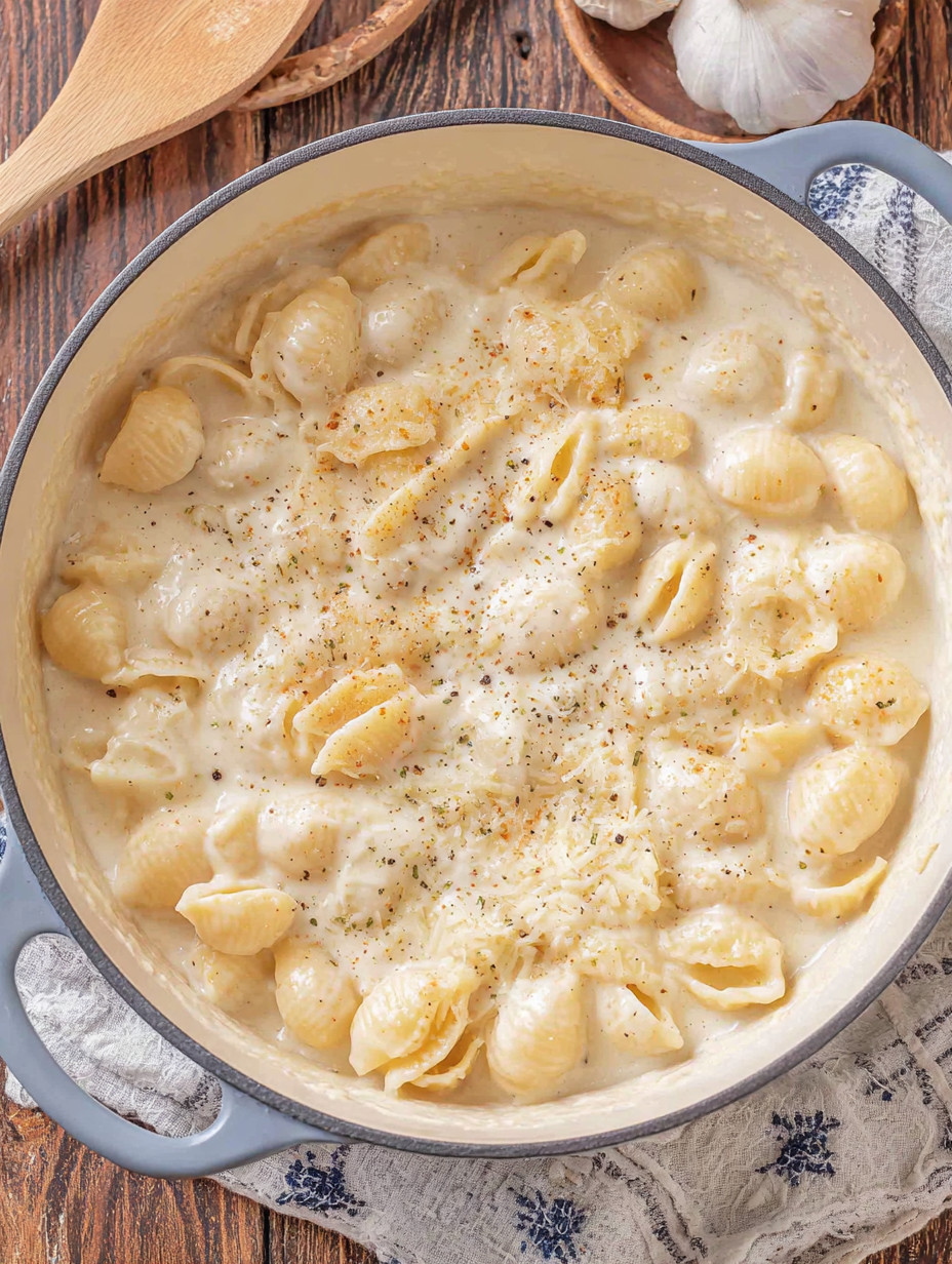 A bowl of macaroni and cheese.