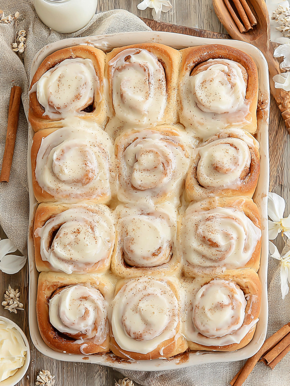 A plate of cinnamon rolls.