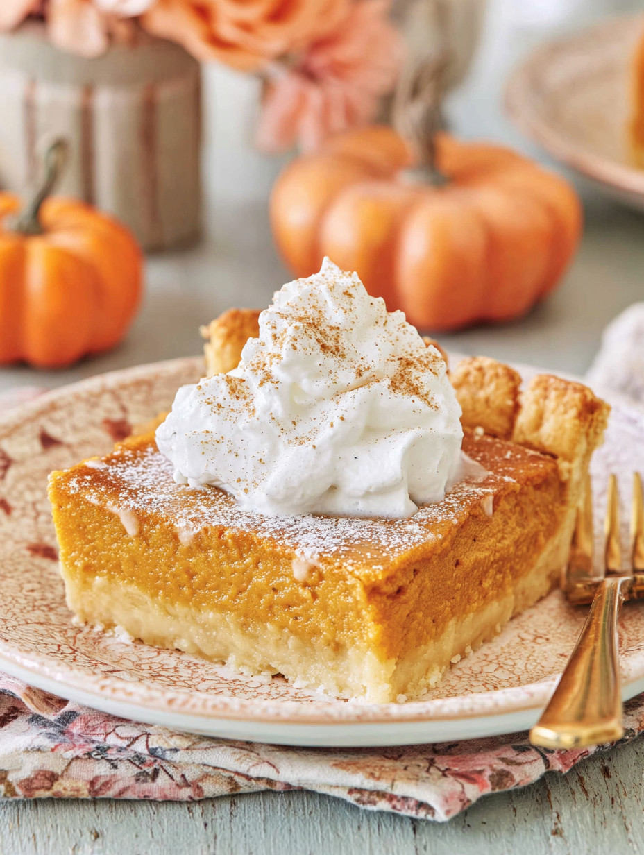 A slice of pie with whipped cream on top.