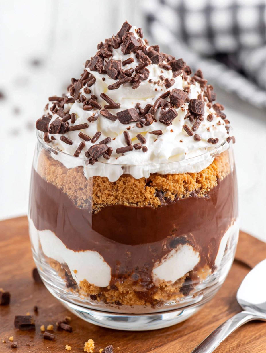 A glass of chocolate ice cream with whipped cream.