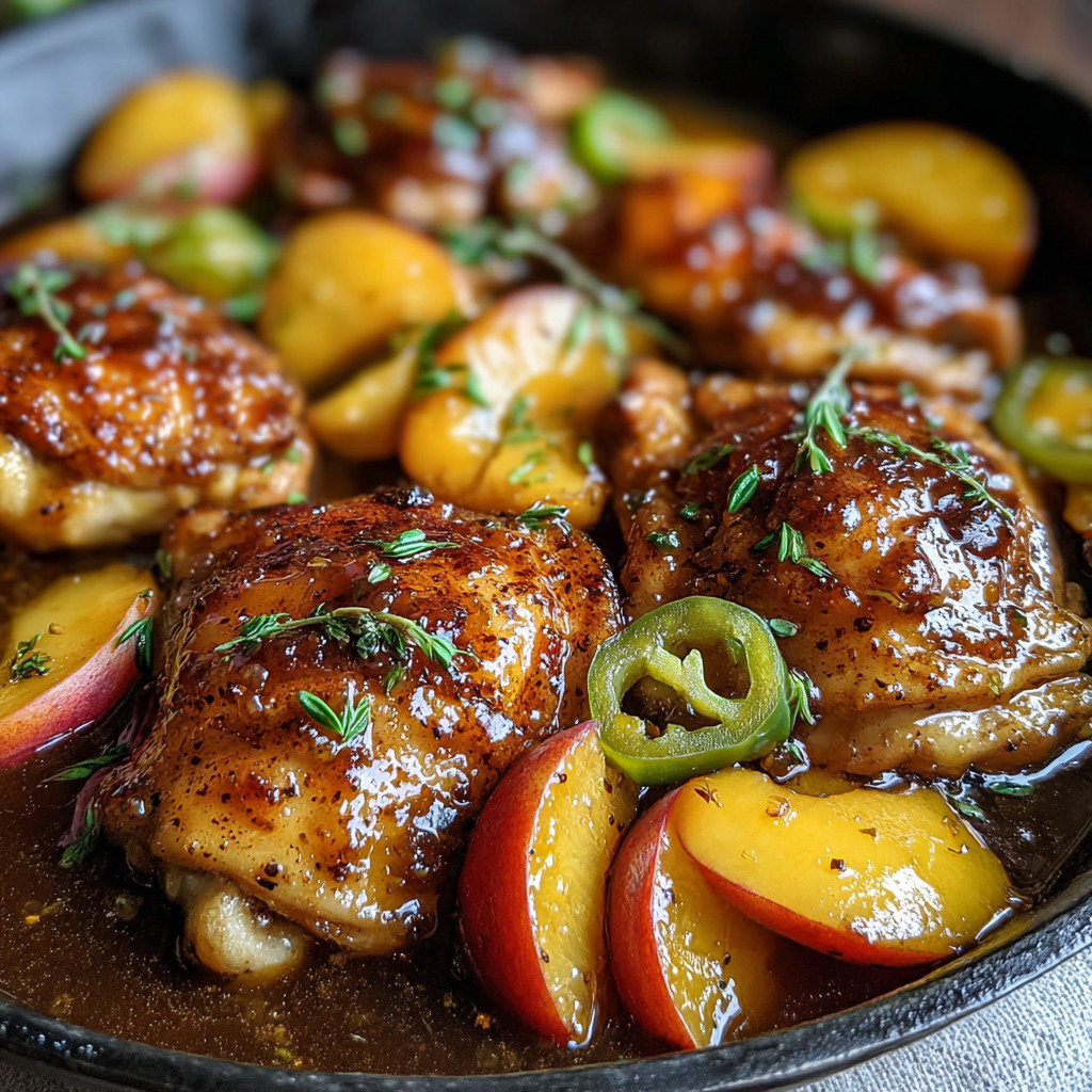 A pan of food with chicken and peppers.