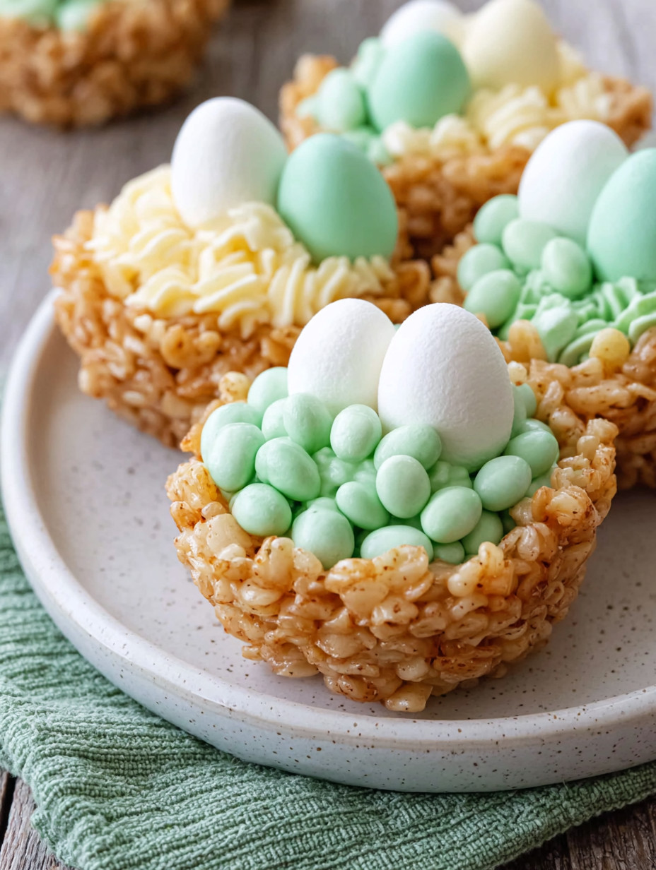 A plate with two cupcakes with green and white frosting.