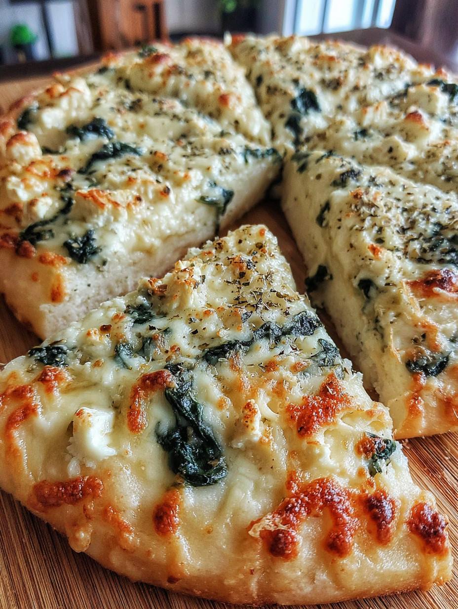 A slice of pizza with spinach and cheese.