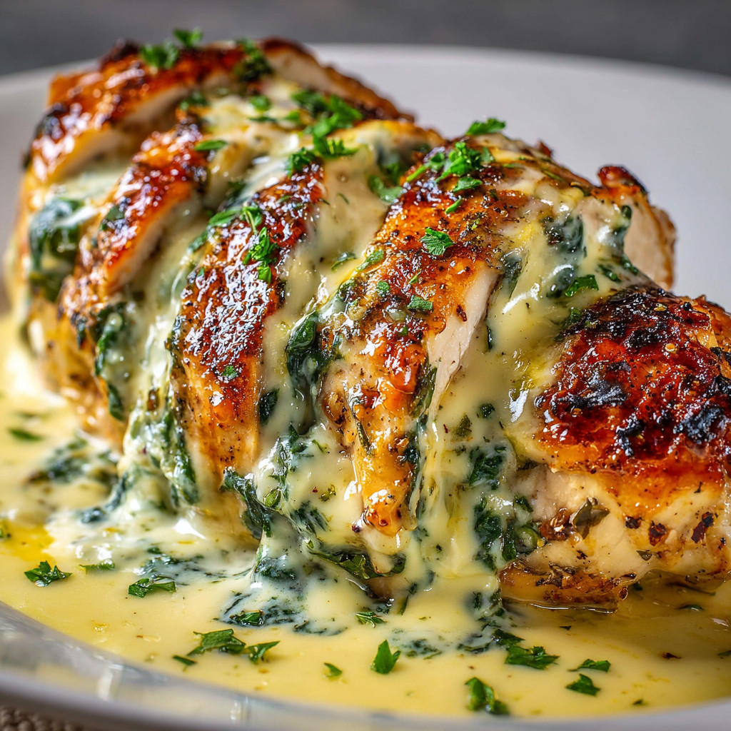 A plate of chicken with sauce on it.