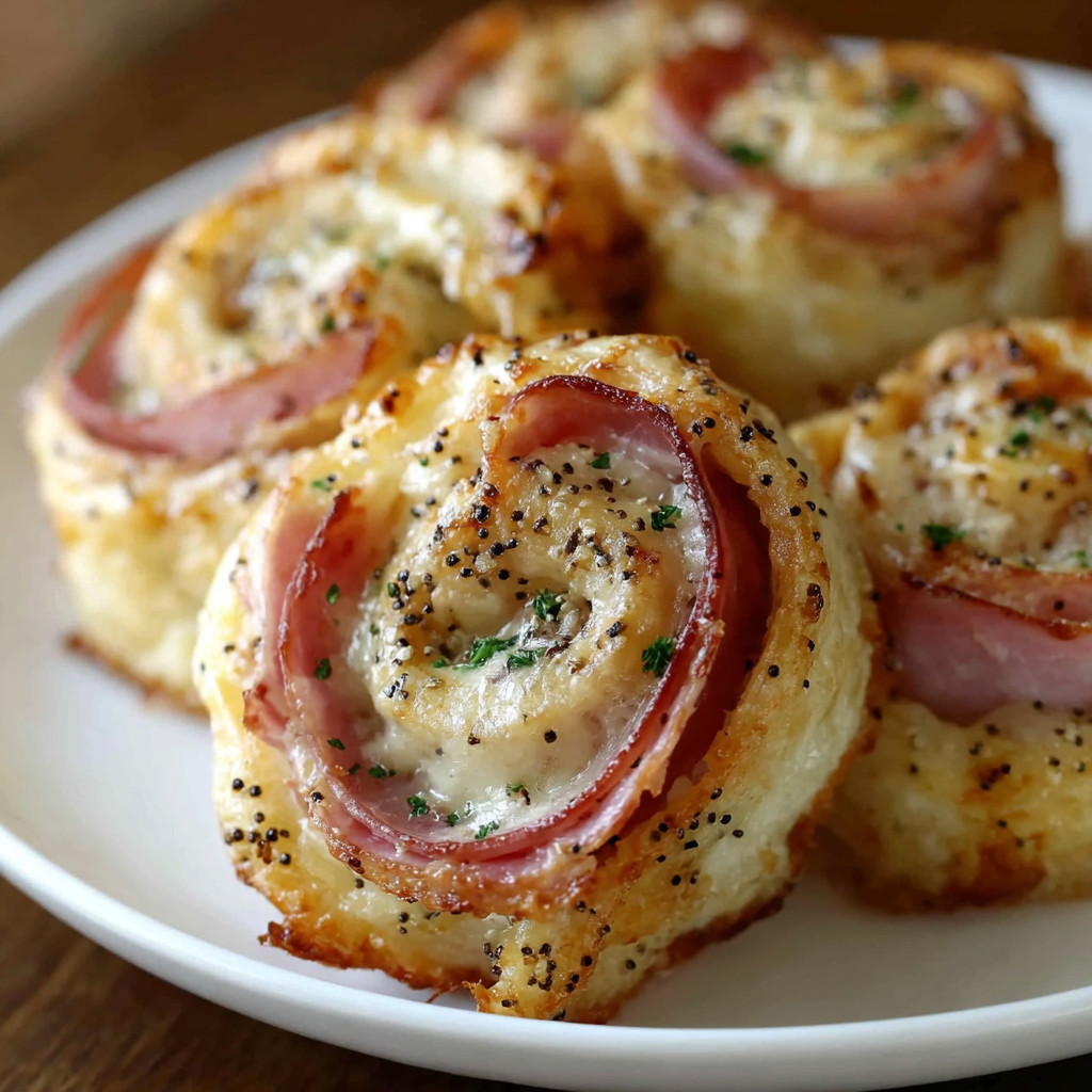 A plate of bacon wrapped rolls.