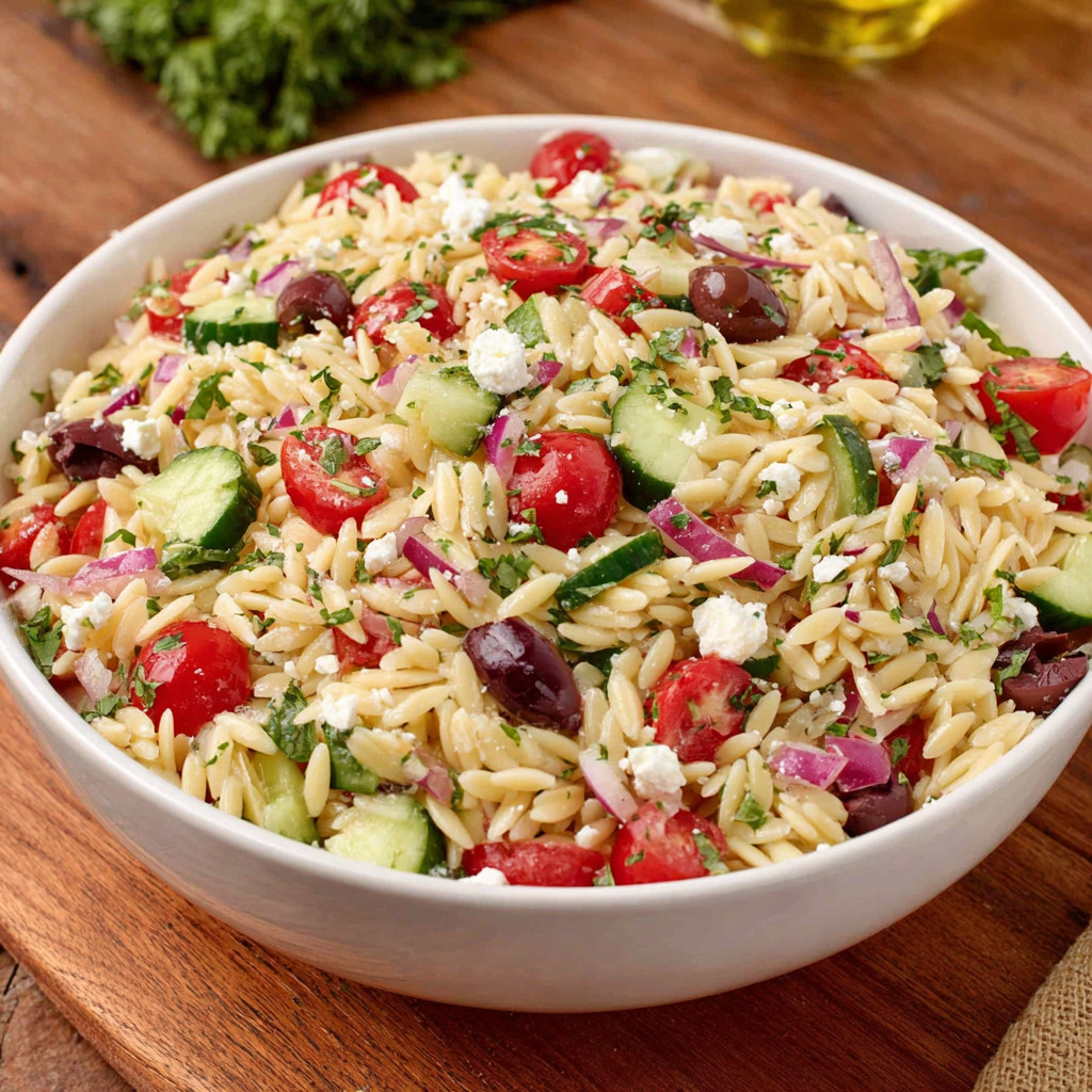 A white bowl filled with rice, tomatoes, cucumbers, and olives.