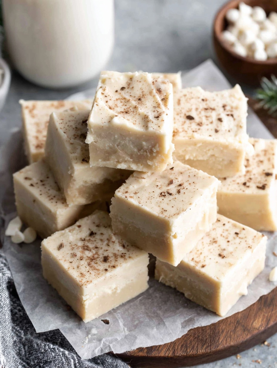 A stack of square cake bars.