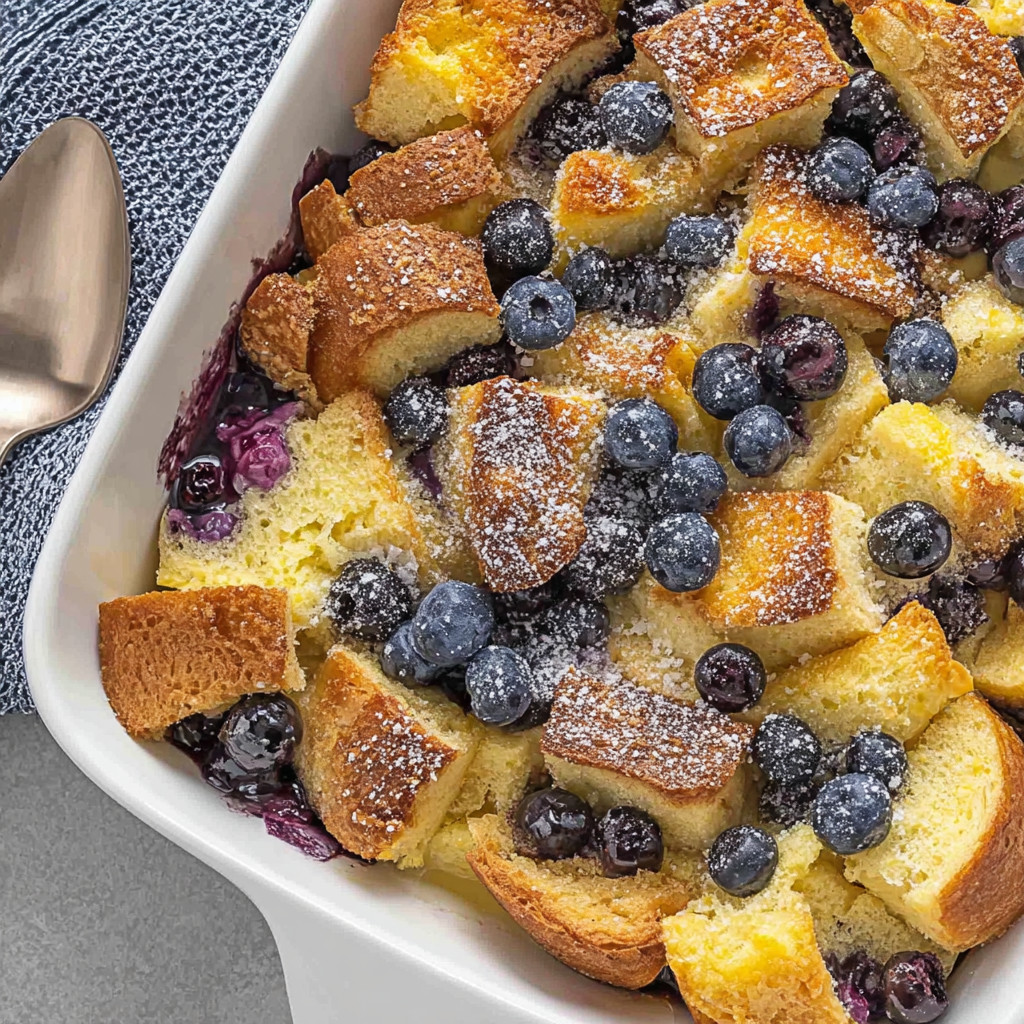 A white bowl filled with blueberries and cake.