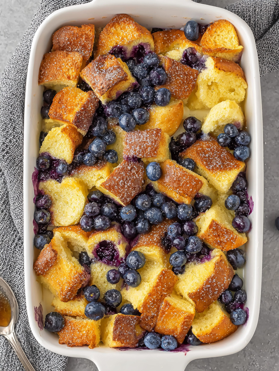 A cake with blueberries and bread.