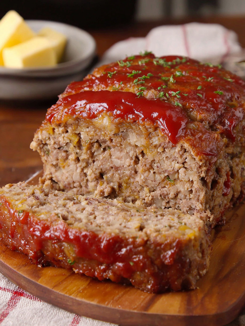 A piece of meat with a red sauce on it.