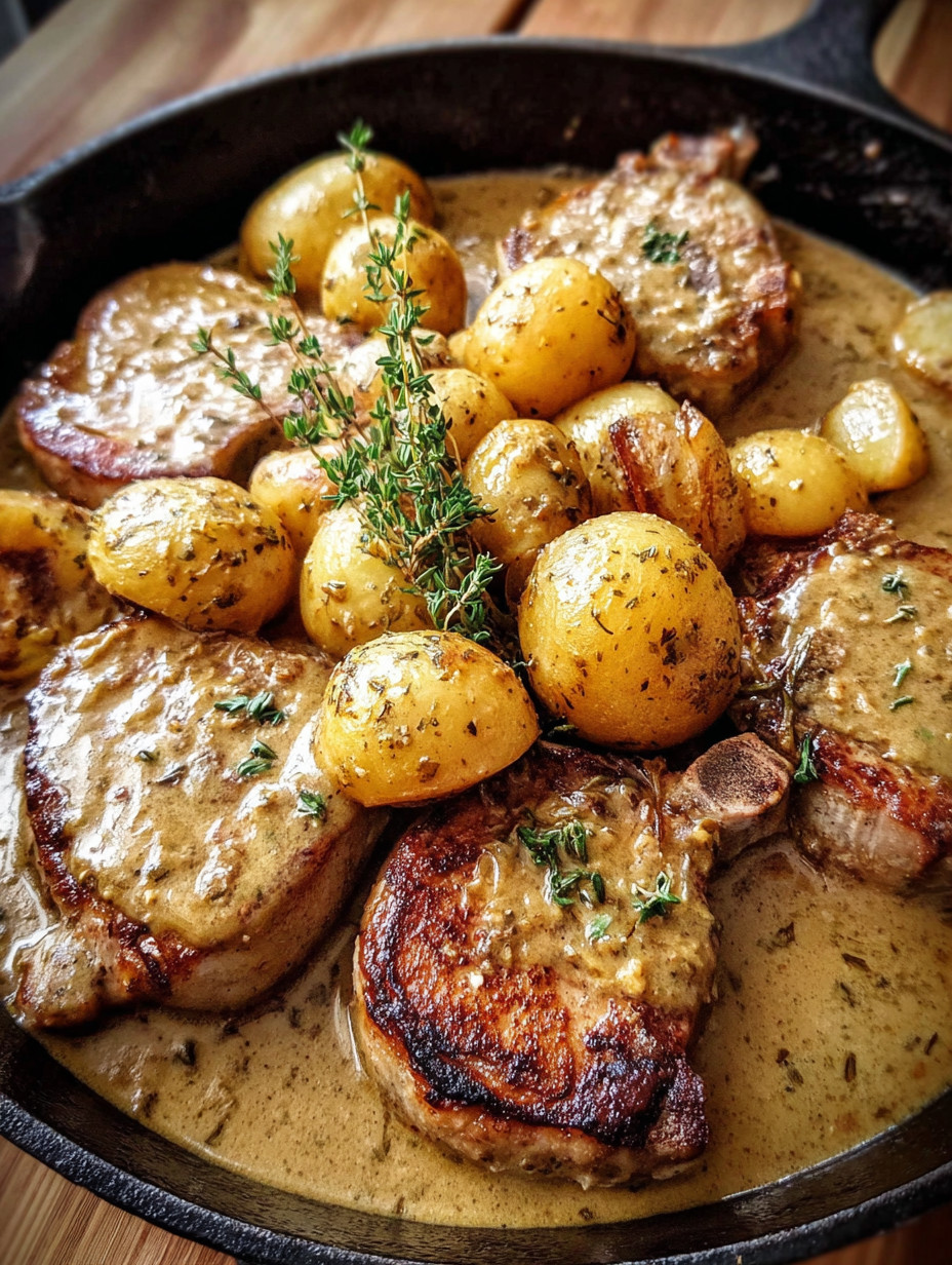 A dish of meat and potatoes.