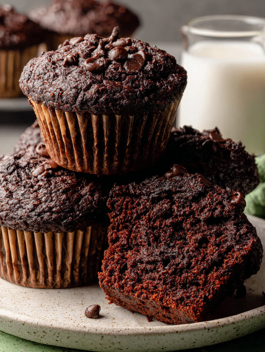 A cupcake with chocolate frosting and chocolate chips.