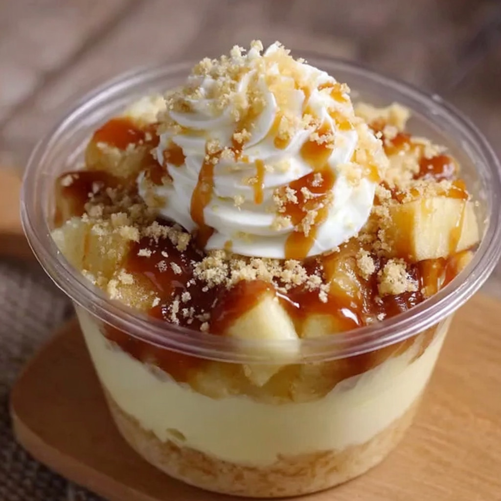 A dessert in a plastic cup.