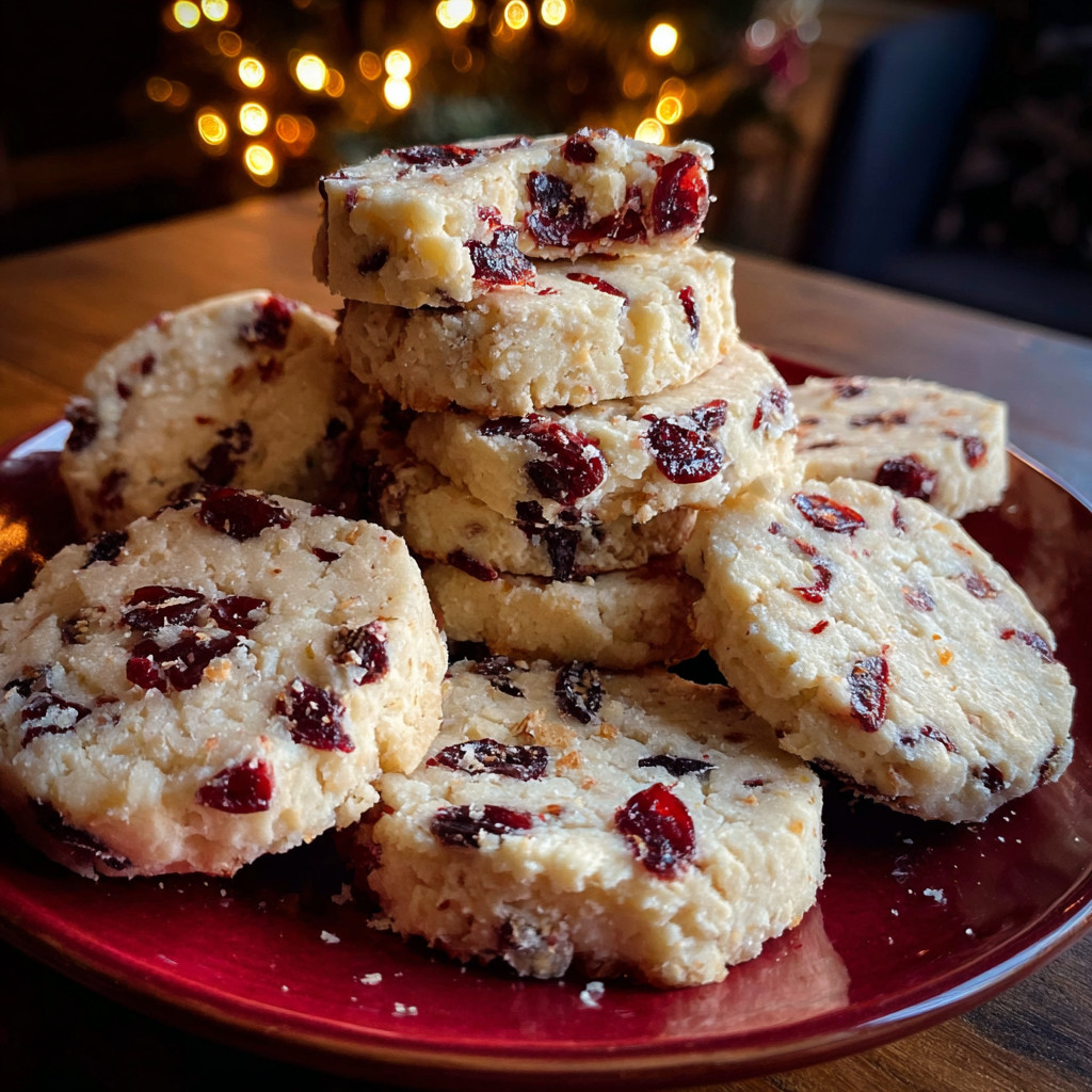 A plate of cookies with red berries on top.