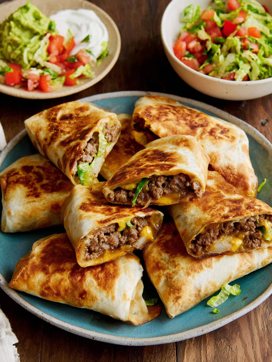 A plate of burritos with lettuce and cheese.