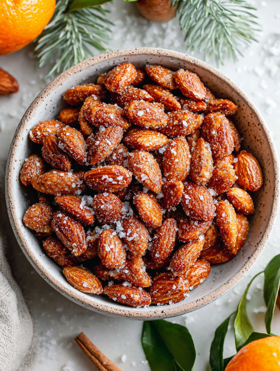 A bowl of almonds with salt.