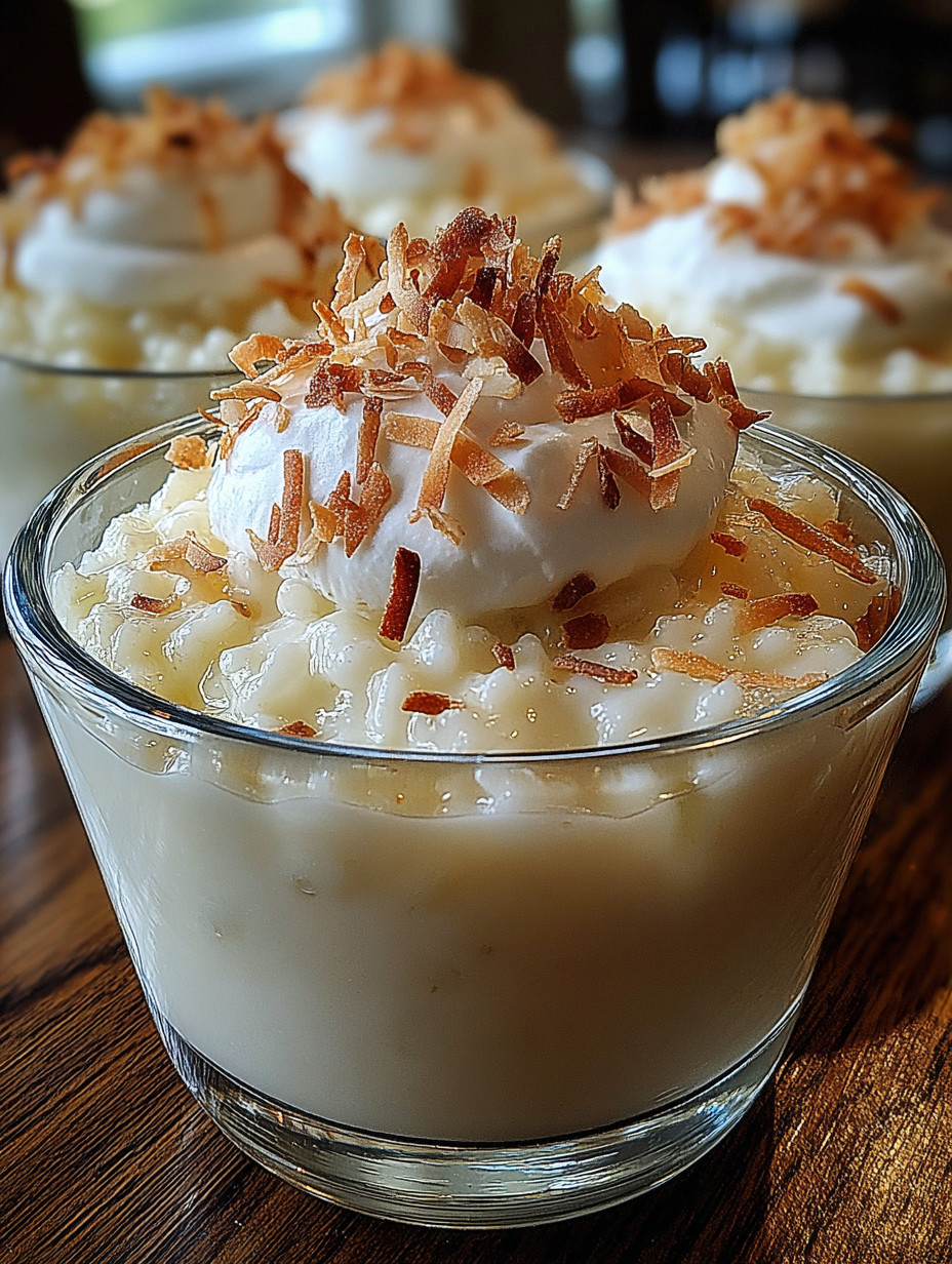 A bowl of food with coconut on top.