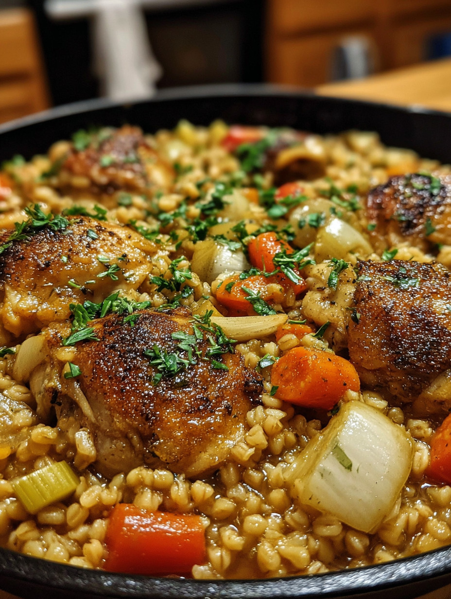 A bowl of rice with chicken and vegetables.