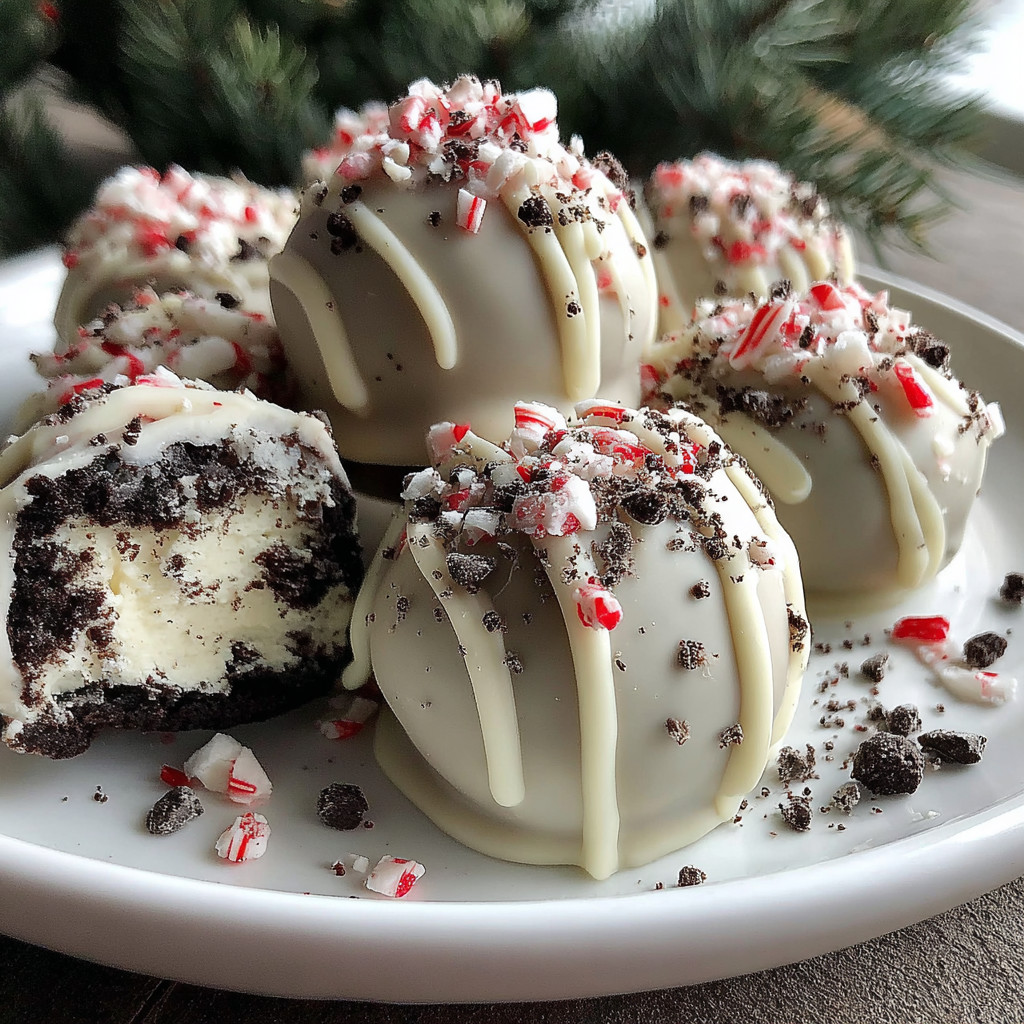 A plate of white and red balls with white icing.